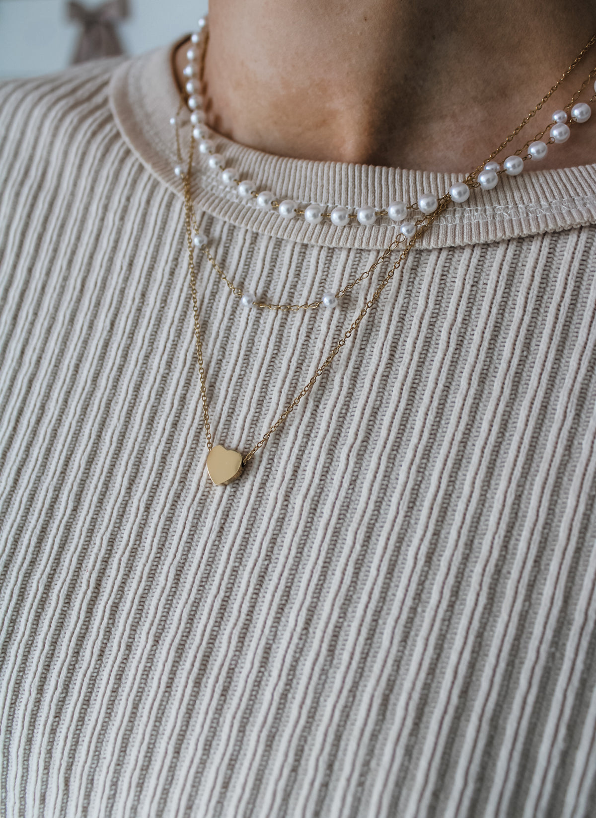 Layers Of Love Pearl Necklace • Gold