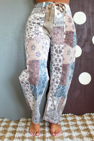 Haisley Patchwork Barrel Leg • Mocha