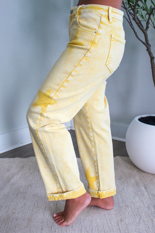 Rosy Star Print Boyfriend Jean • Banana