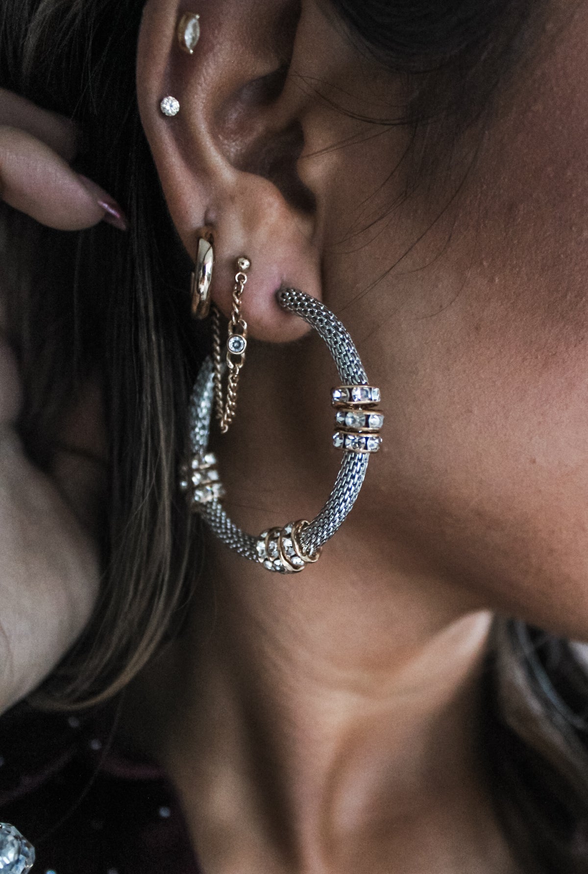 Little Bit Of Glam Hoop Earrings • Metal Mix