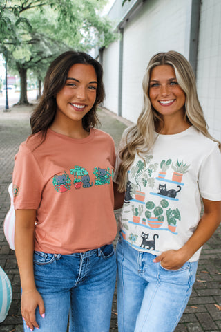 Purr-fectly Planted Graphic Tee • Cream