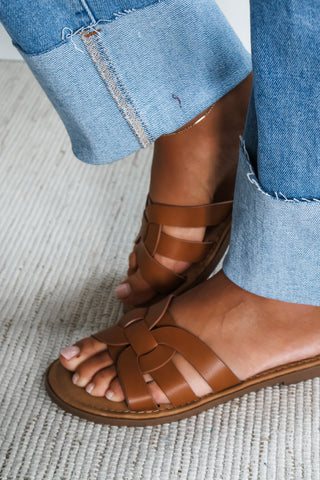 Kaia Braided Slide • Tan
