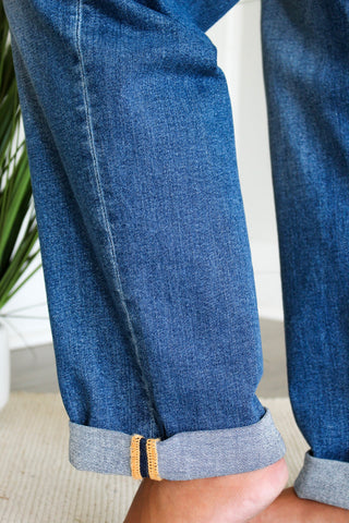 Harper Cuffed Boyfriend Jean • Dark Wash'