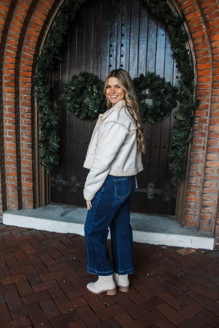 Winter Warmup Reversible Sherpa Jacket • Cream