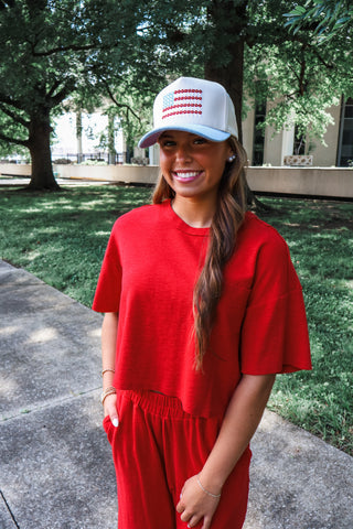 Relaxing Retreat Pant Set • Red