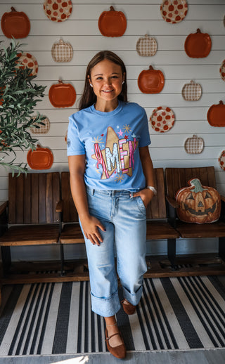 Amen Star Print Graphic Tee • Blue