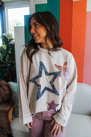 Starlight Pachwork Top • Mineral Latte - FINAL SALE