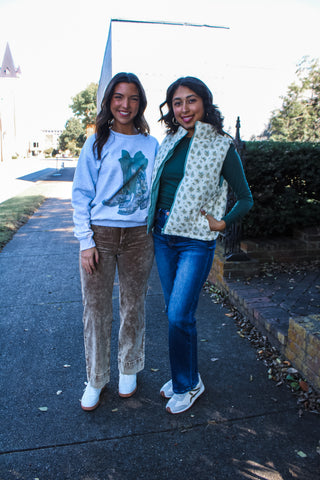 Boots & Bows Graphic Sweatshirt • Ash Grey