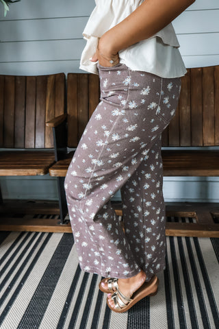Willow Floral Denim Pants • Mocha