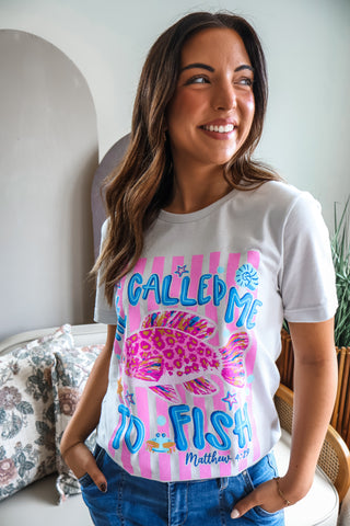 He Called Me To Fish Graphic Tee • Silver