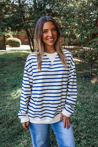 Oliver Striped Pullover • Cream