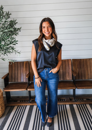 Effortlessly Elegant Satin Top • Black