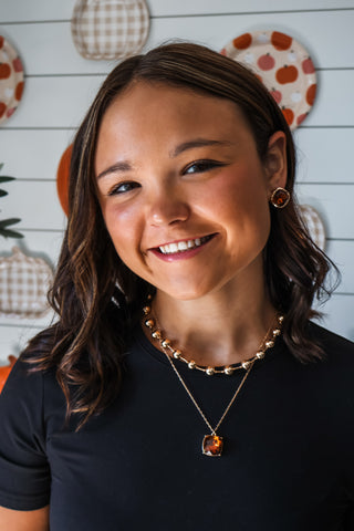 Autumn Glow Layered Necklace • Amber