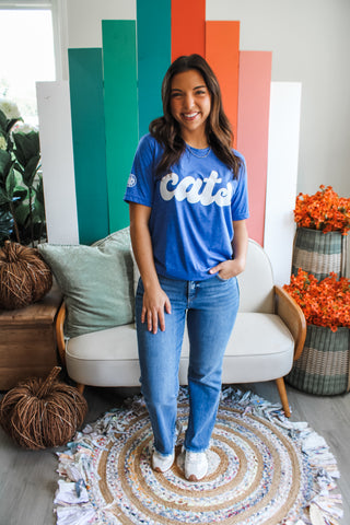 All About Cats Graphic Tee • Heather Blue