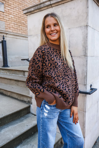 Wild Side Leopard Sweater • Brown