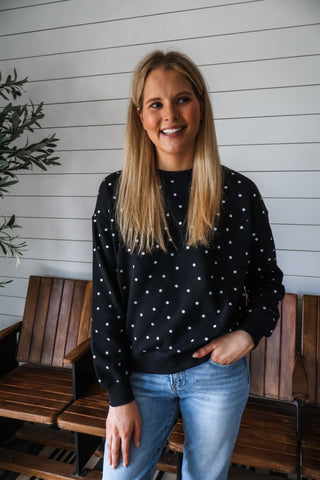Parker Dotted Pullover • Black