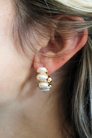 Classic Celebration Hoop Earrings • Pearl