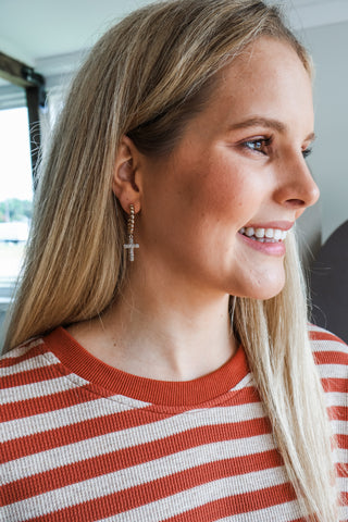 Inner Sparkle Hoop Earrings • Gold