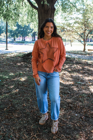 Stargazer Patchwork Top • Dusty Orange
