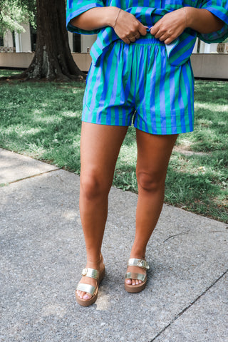 Vacay Vibes Short Set • Blue/Green