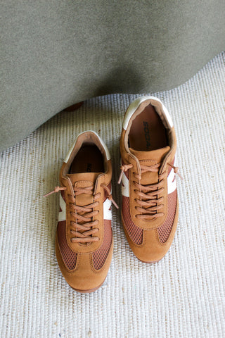 Mavis Mesh Panel Sneaker • Tan