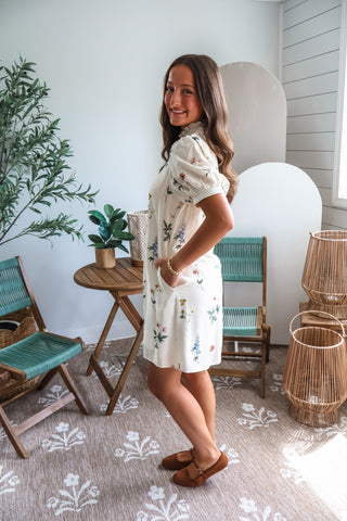 Secret Garden Shirtdress • Cream Floral