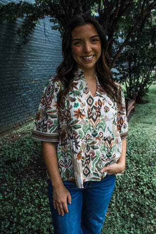 Dress the Part • green floral - FINAL SALE