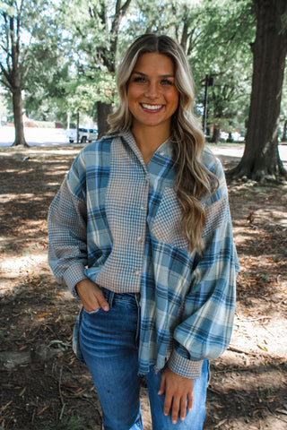Plaid Perfection Flannel • Dusty Blue