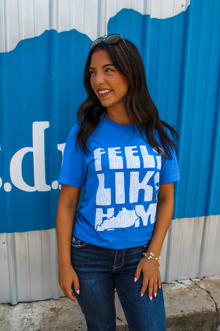 Feels Like Home Graphic Tee • Heather Blue - FINAL SALE