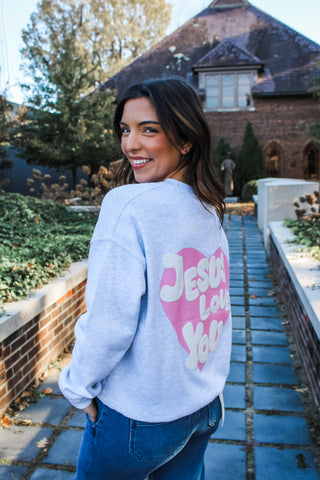 Jesus Loves You Sweatshirt • Ash Grey