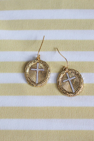 Love Never Fails Engraved Scripture Earrings • Gold