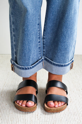 Everly Double Strap Sandal • Black