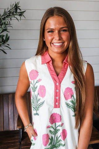 Choose To Bloom Pocket Dress • Pink