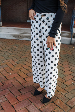 Polished In Polka Dots Pants • Cream
