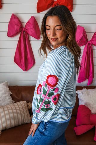 Petals & Pinstripe • Blue Floral