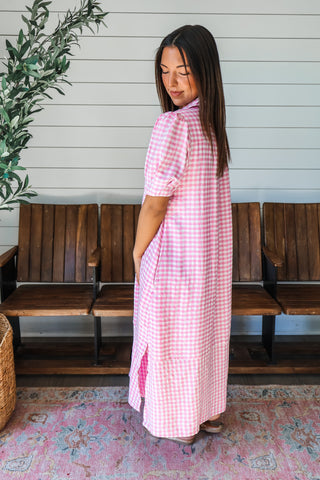 Pretty In Pink Gingham Dress