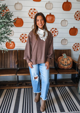 Finley Crewneck Pullover • Brown