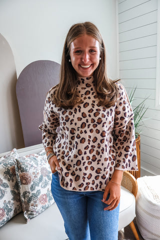 Modern Instinct Mock Neck • Leopard