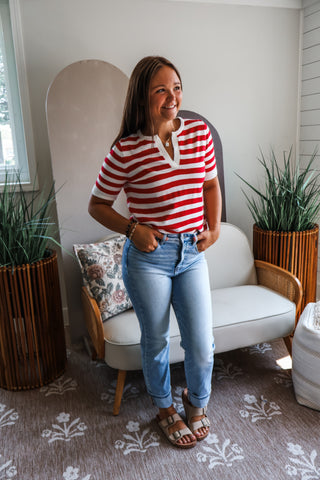 A Casual Classic • Red Stripe
