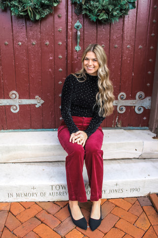 Sparkly Nights Velvet Top • Black