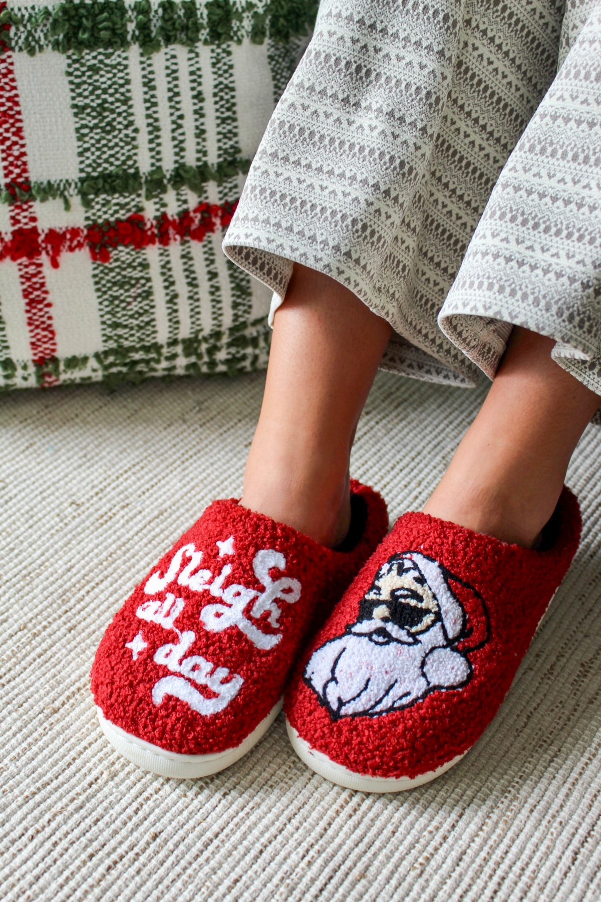 Sleigh All Day Plush Slippers • Red