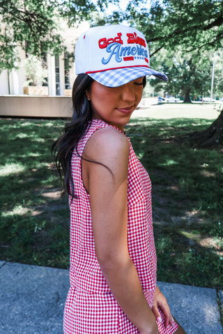 Sunday Picnic Skort Set • Red Gingham