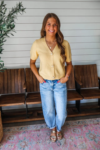 Sunshine Coast Cardigan Top • Yellow