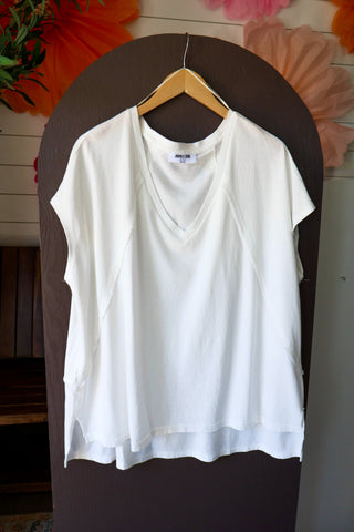 Summer Sale 57 • White Oversized High Low Tee - FINAL SALE