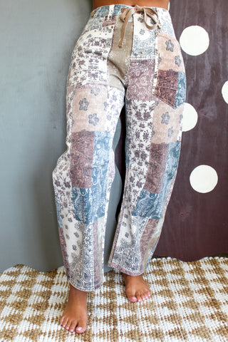Haisley Patchwork Barrel Leg • Mocha