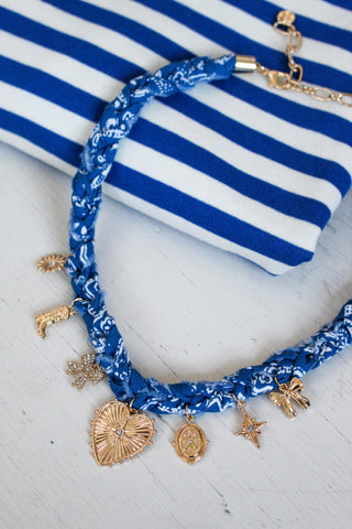 Hopeful Heart Charm Necklace • Blue