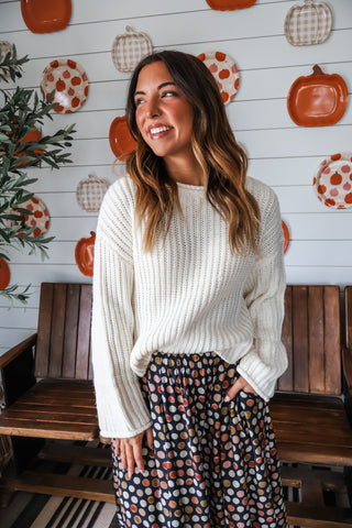 Timeless Twist Ribbed Sweater • Ivory