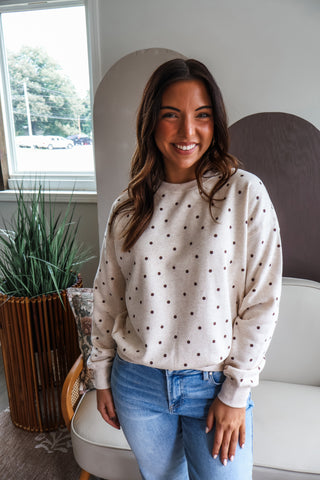 Parker Dotted Pullover • Oatmeal