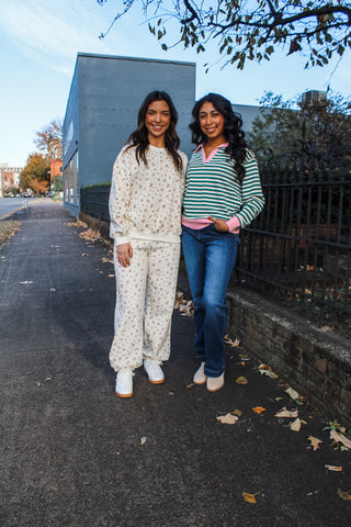 Mistletoe Wishes Pullover • Cream Floral