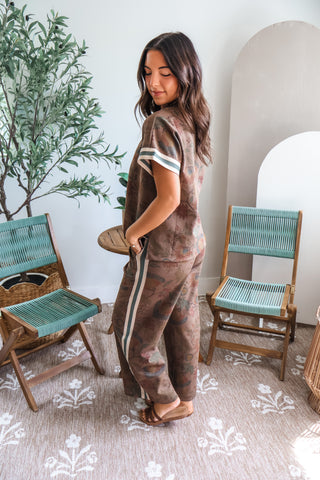 Falling For You Pant Set • Brown Floral